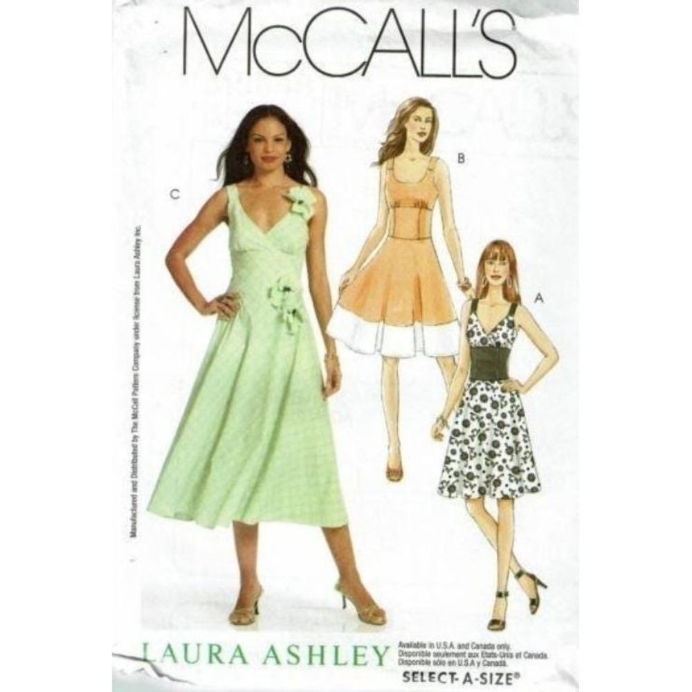 McCalls Sewing Pattern 5846 Dress Laura Ashley Size 6-14